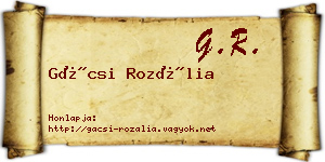 Gácsi Rozália névjegykártya